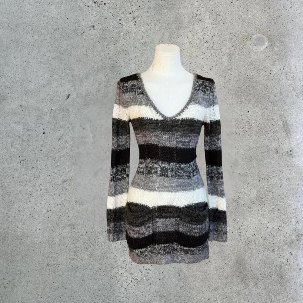 y2k striped sweater dress